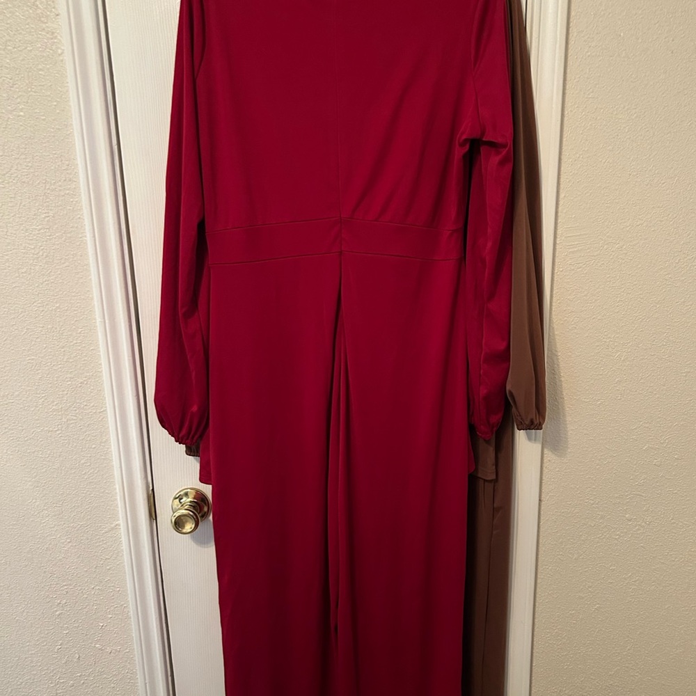 Chic Red Long Sleeve Jumpsuit and brown jumpsuit. Red nwot brown nwt